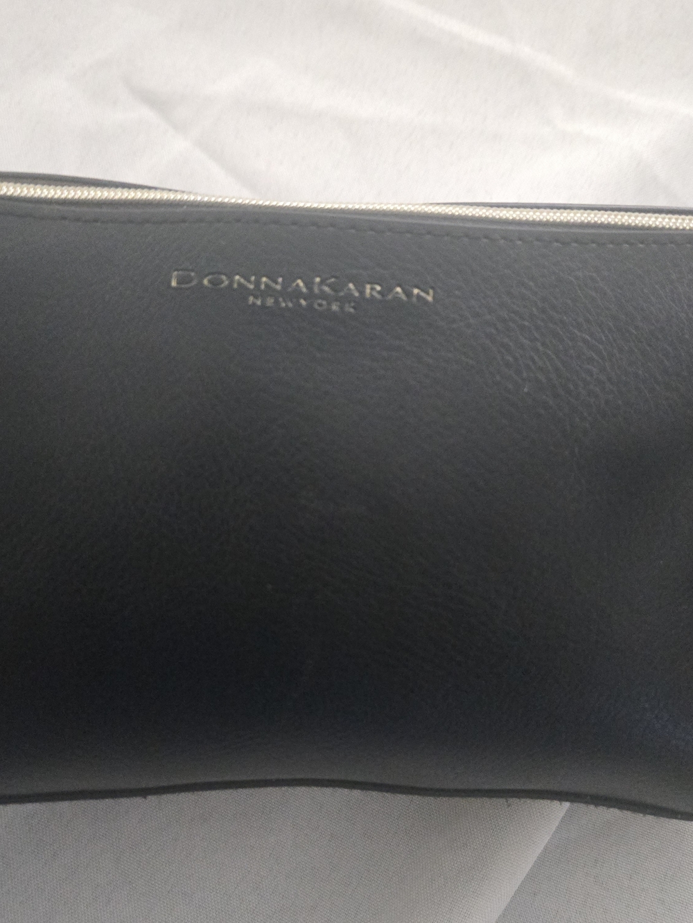 Donna Karan Black Men's Leather Travel Pouch